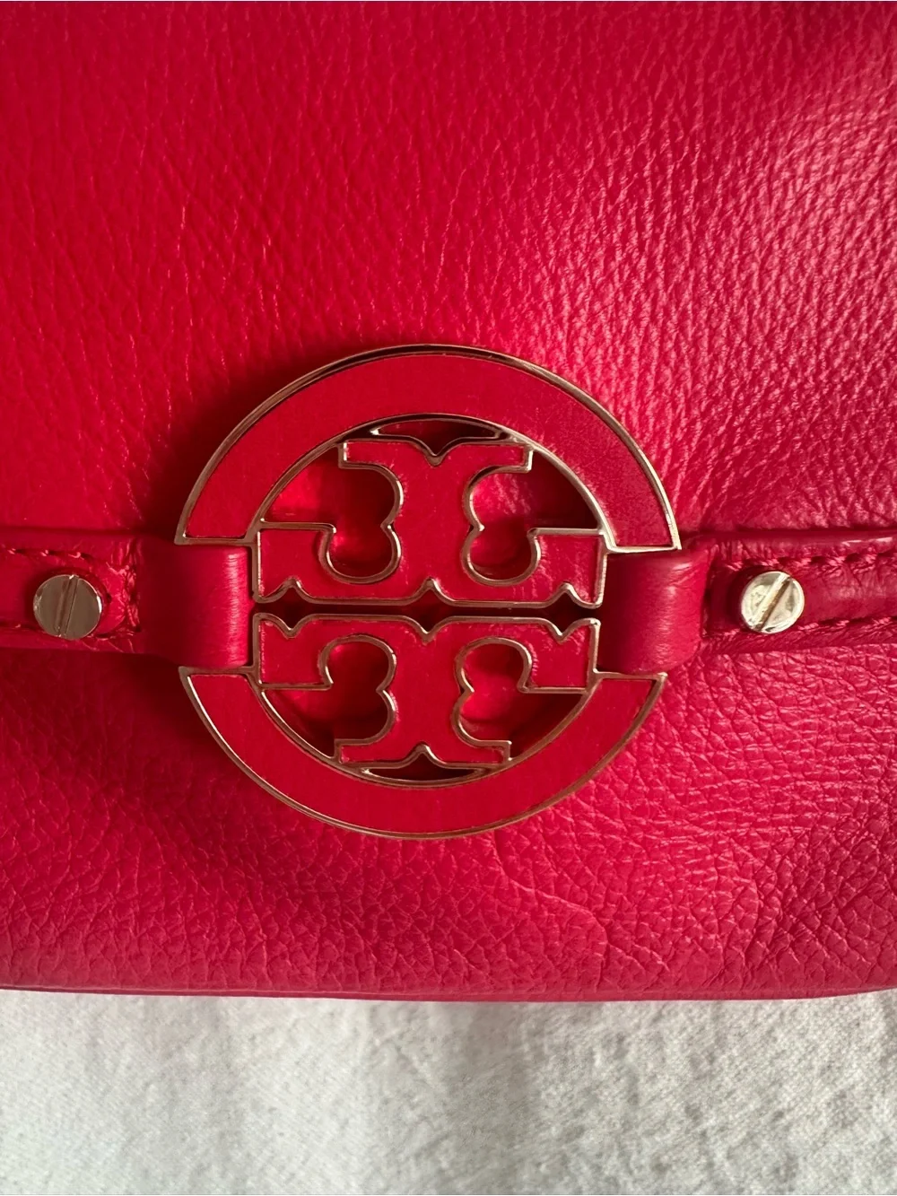 Tory Burch Amanda Mini Leather Crossbody Bag Coral